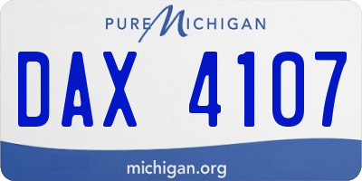 MI license plate DAX4107