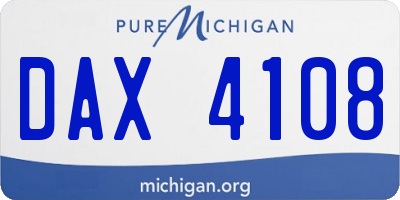 MI license plate DAX4108