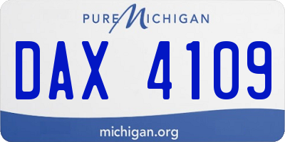 MI license plate DAX4109