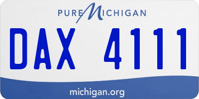 MI license plate DAX4111