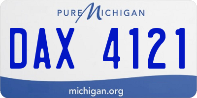 MI license plate DAX4121
