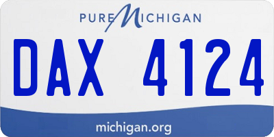 MI license plate DAX4124
