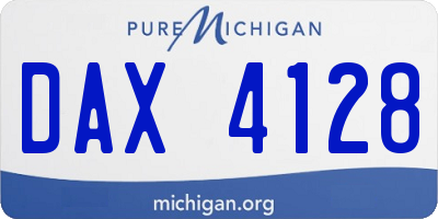 MI license plate DAX4128