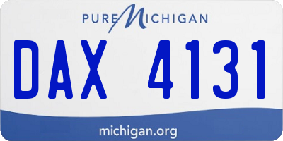 MI license plate DAX4131