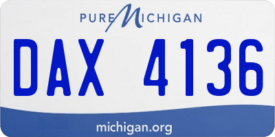 MI license plate DAX4136