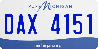 MI license plate DAX4151