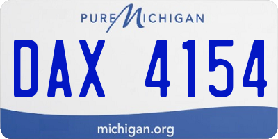 MI license plate DAX4154