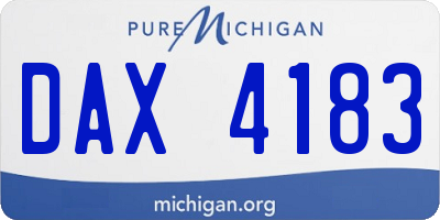 MI license plate DAX4183
