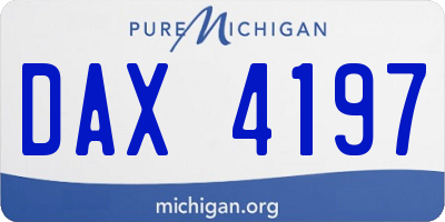 MI license plate DAX4197