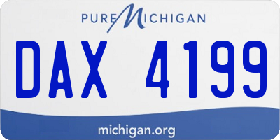 MI license plate DAX4199