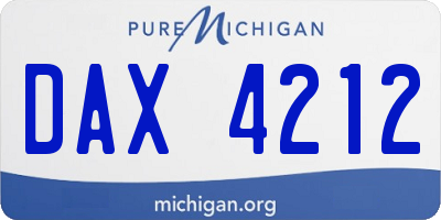 MI license plate DAX4212