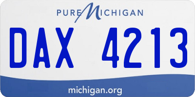 MI license plate DAX4213