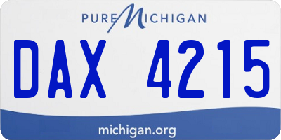 MI license plate DAX4215