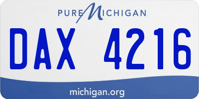 MI license plate DAX4216