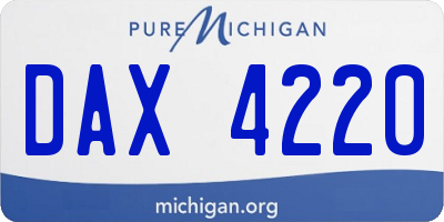 MI license plate DAX4220
