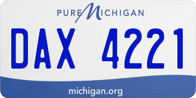 MI license plate DAX4221