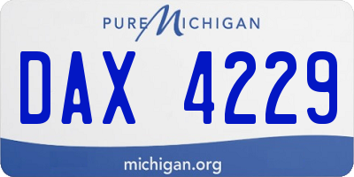 MI license plate DAX4229