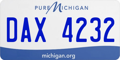 MI license plate DAX4232