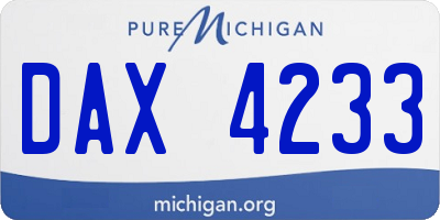 MI license plate DAX4233