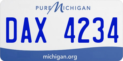 MI license plate DAX4234