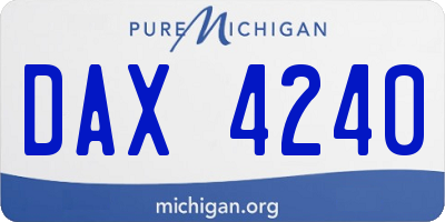 MI license plate DAX4240