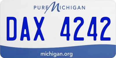 MI license plate DAX4242