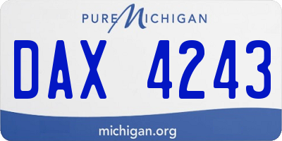 MI license plate DAX4243