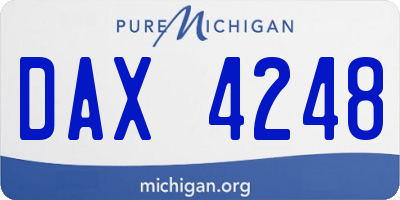 MI license plate DAX4248