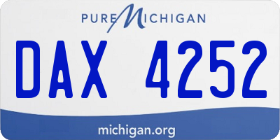 MI license plate DAX4252