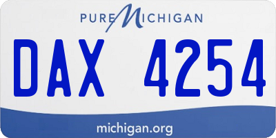 MI license plate DAX4254