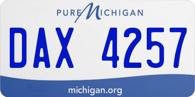MI license plate DAX4257