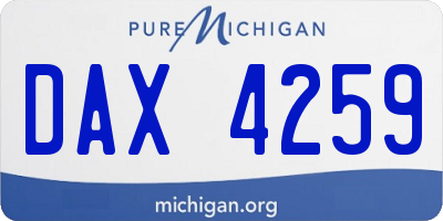 MI license plate DAX4259