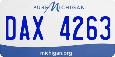MI license plate DAX4263