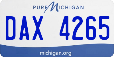 MI license plate DAX4265