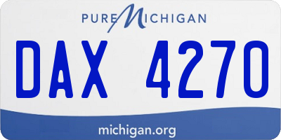 MI license plate DAX4270