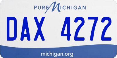 MI license plate DAX4272