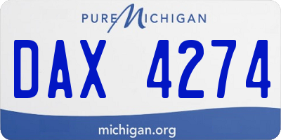 MI license plate DAX4274