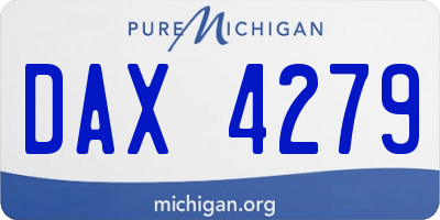 MI license plate DAX4279