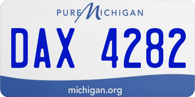 MI license plate DAX4282