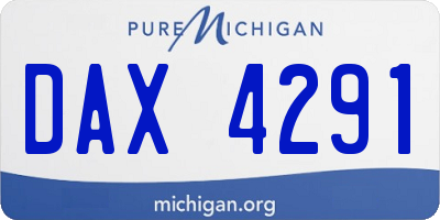 MI license plate DAX4291