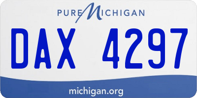 MI license plate DAX4297