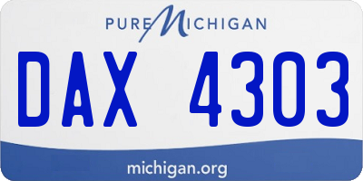 MI license plate DAX4303