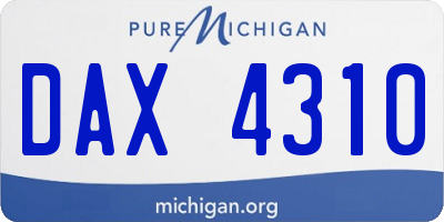 MI license plate DAX4310
