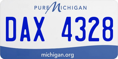 MI license plate DAX4328