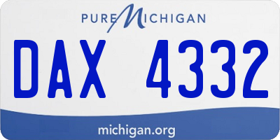 MI license plate DAX4332