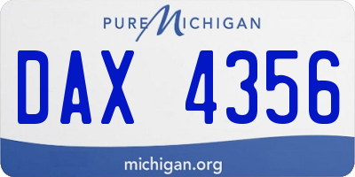 MI license plate DAX4356