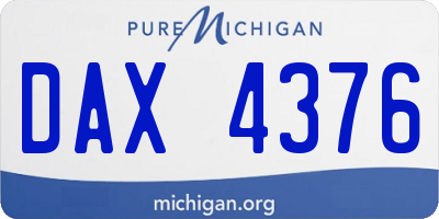 MI license plate DAX4376