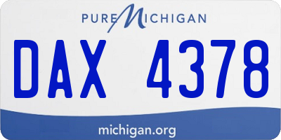 MI license plate DAX4378