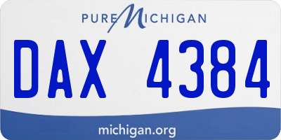 MI license plate DAX4384