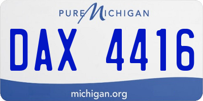 MI license plate DAX4416